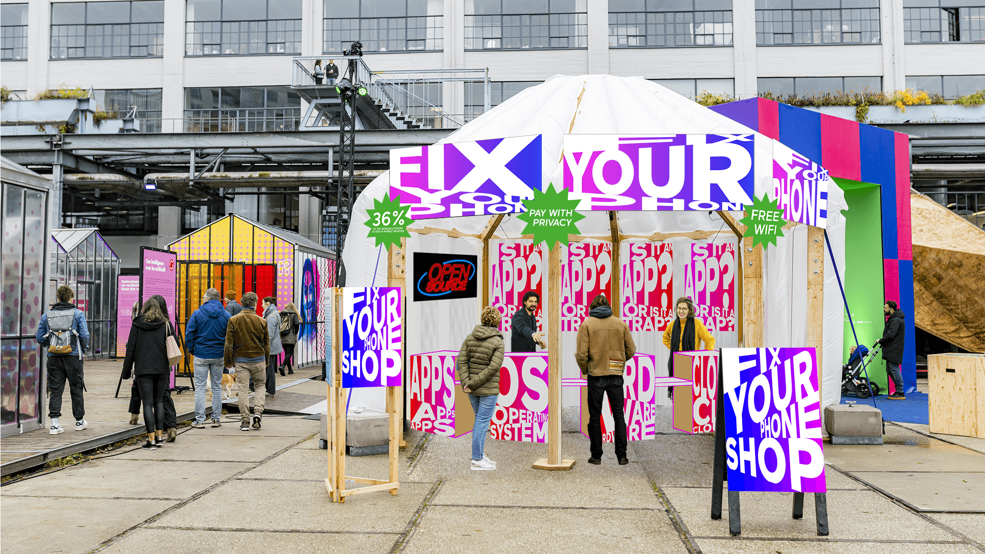 Koepeltent Dutch Design Week Fix Your Phone Shop