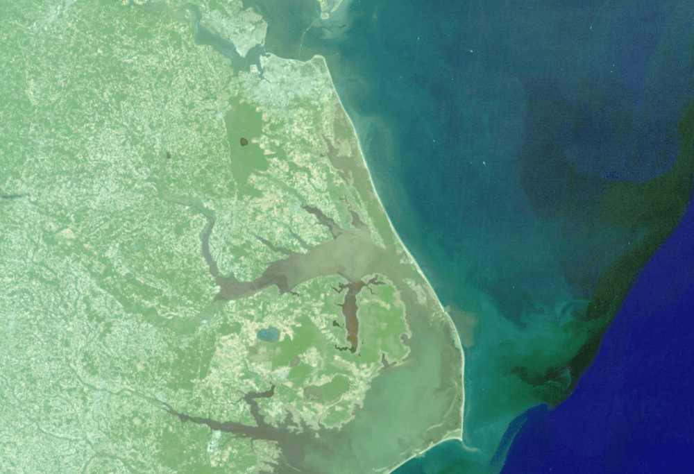 Satelliet afbeelding van kustlijn